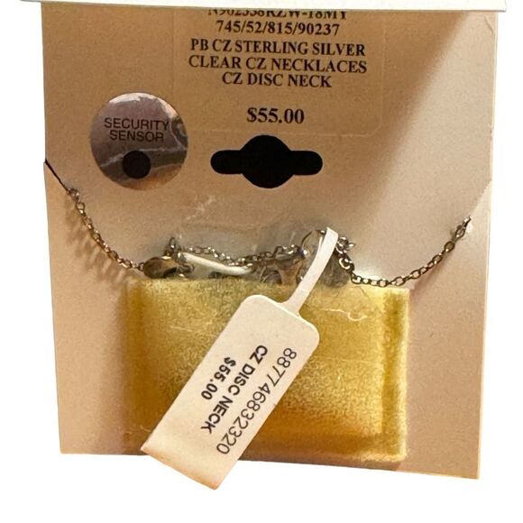 NWT Giani Bernini CZDangle Disc Statement Necklace in Sterling Silver - Picture 3 of 3